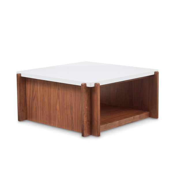 Lincoln - Square Coffee Table With Casters - Warm Walnut
