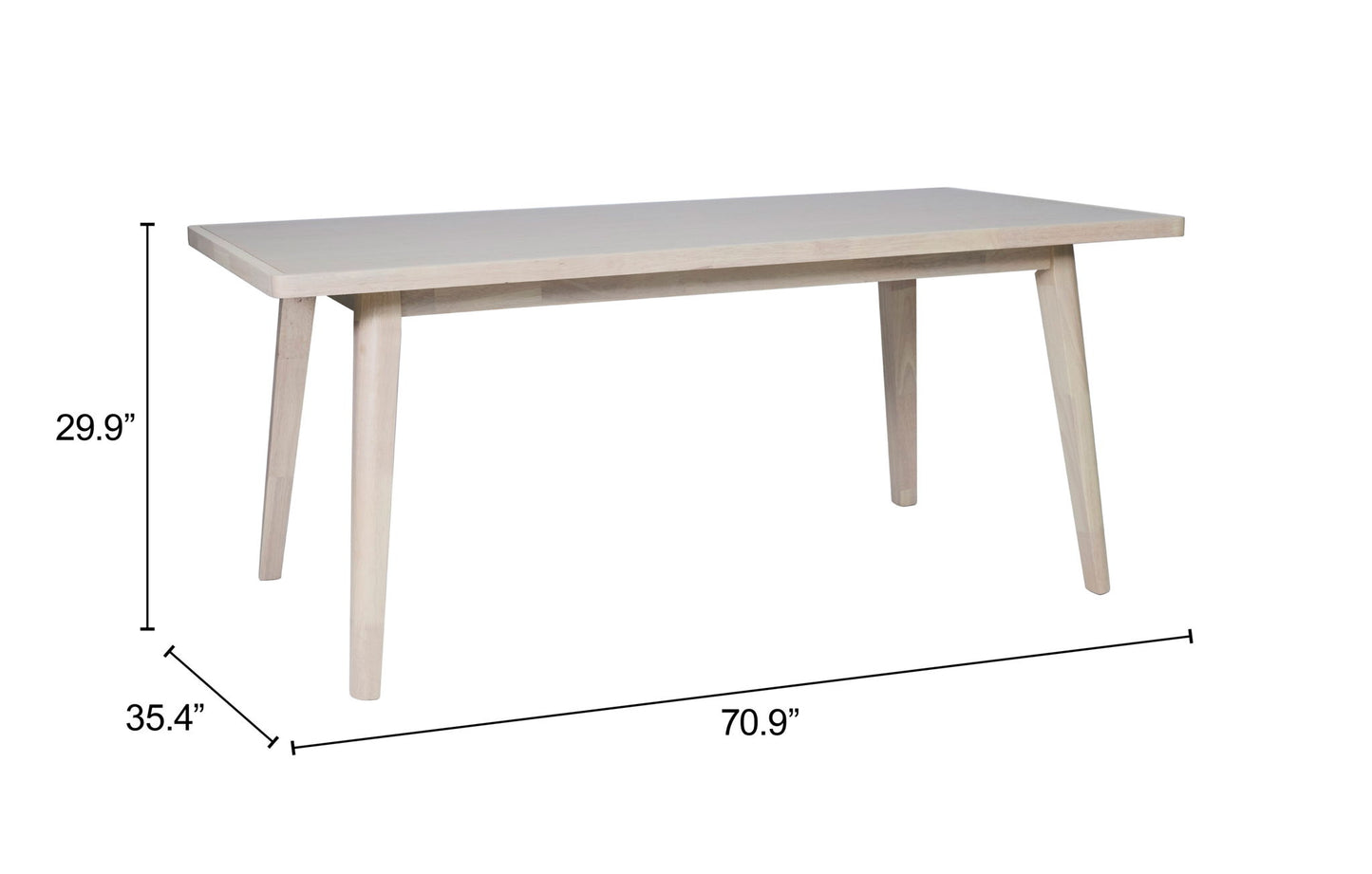 Roms - Dining Table - Natural / Whitewashed