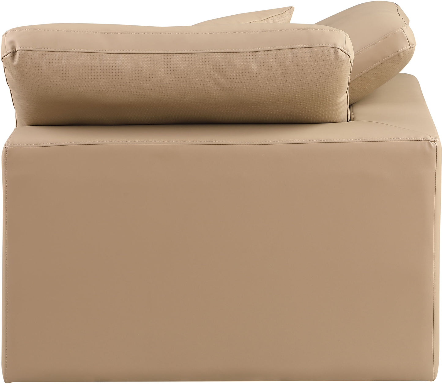 Comfy - Faux Leather Corner Chair - Tan