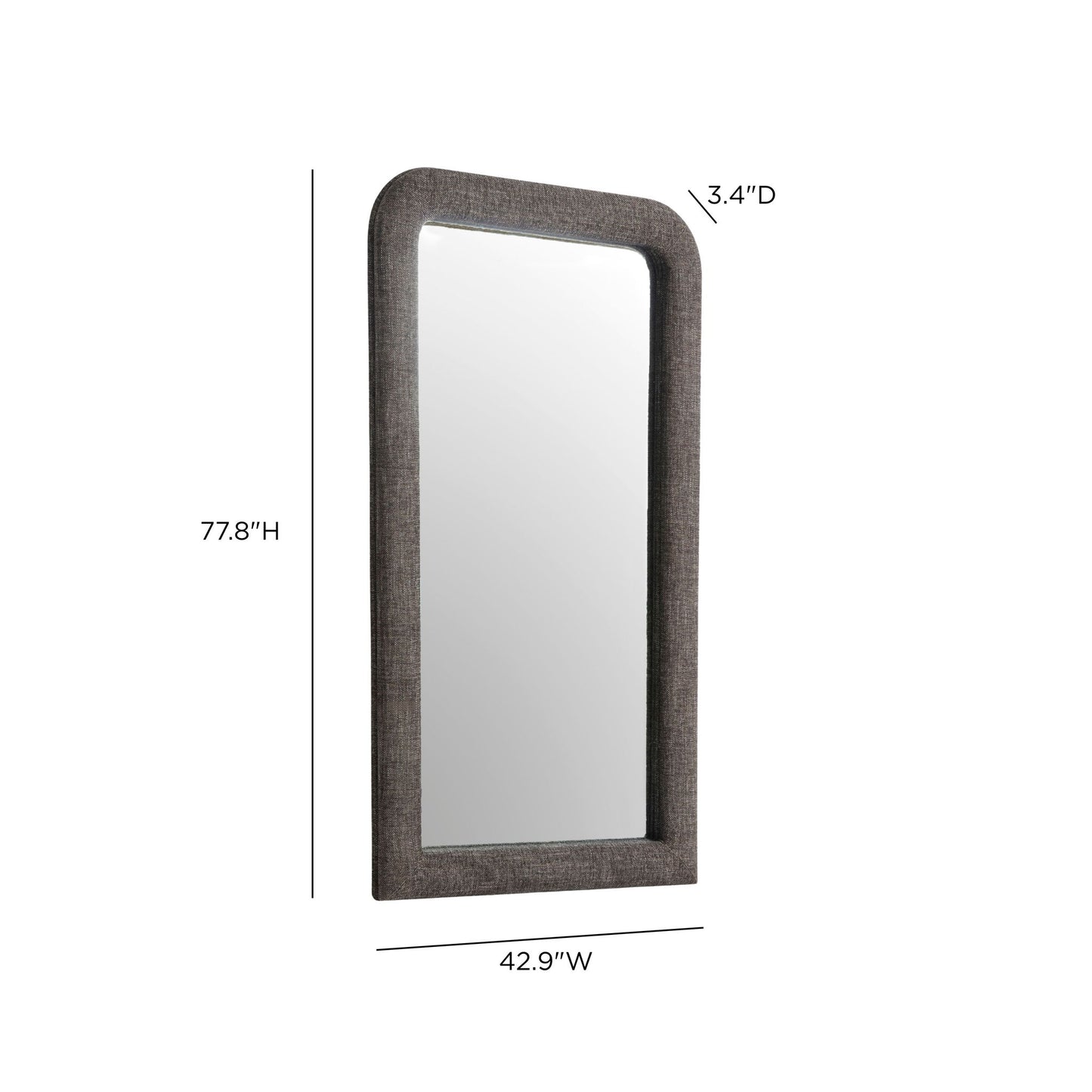 Heidi - Oversized Upholstered Floor Mirror In Textured Fabric