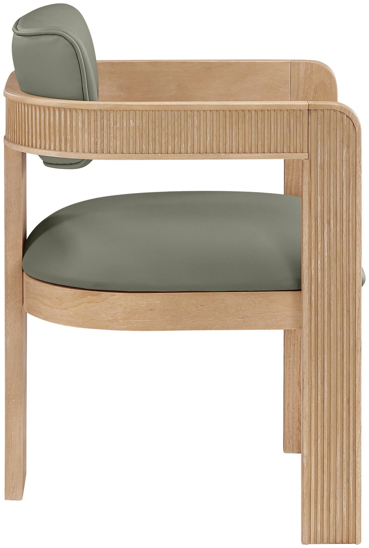 Sacha - Vegan Leather Upholstered Dining Chair With Natural Base (Set of 2)