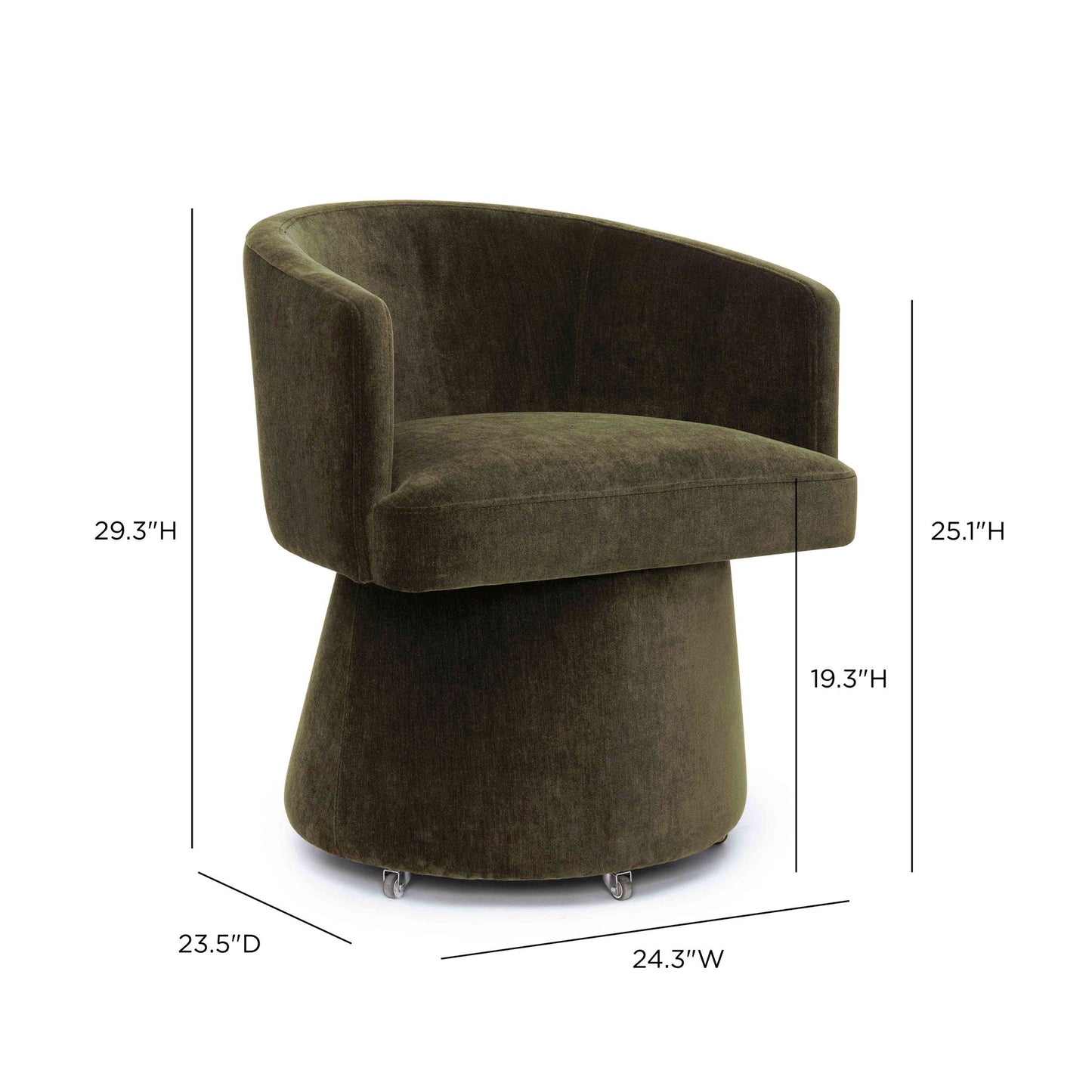 Kristen - Upcycled Chenille Rolling Desk Chair