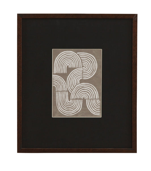 Neutral Strokes II Framed Print - Black