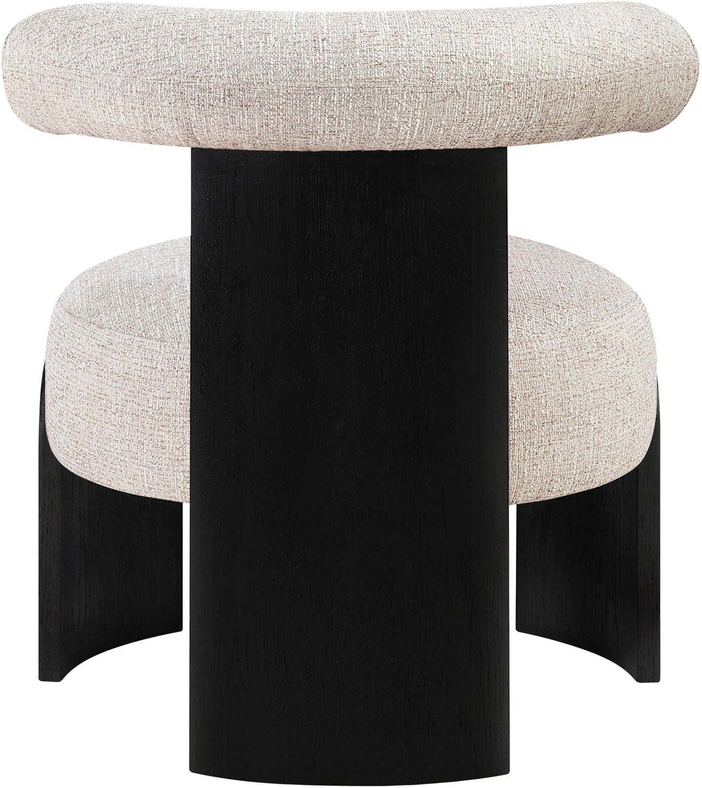 Calder - Linen Textured Fabric Upholstered Accent Chair - Painted Black Base