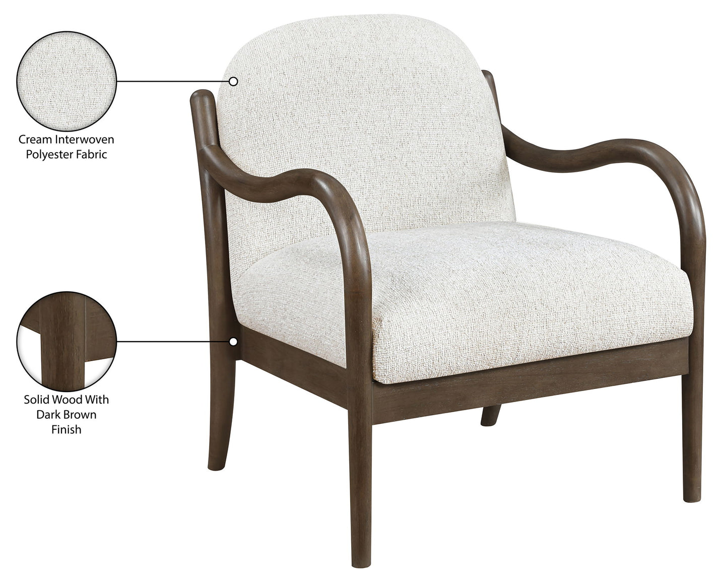 Helmsley - Performance Fabric Upholstered Accent Chair - Brown Frame