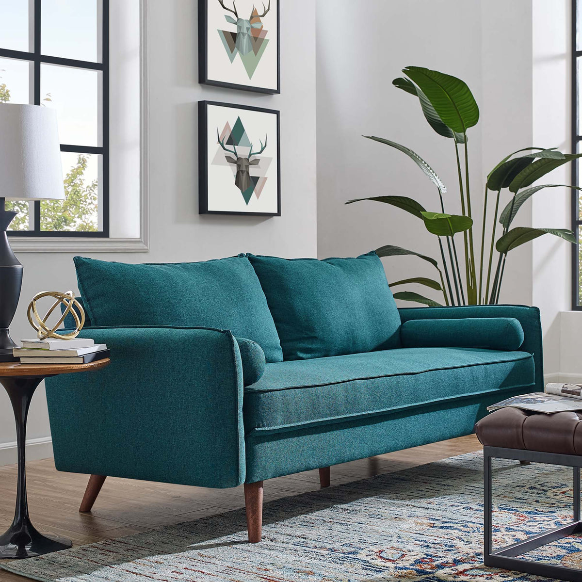 Revive Upholstered Fabric Sofa - Teal