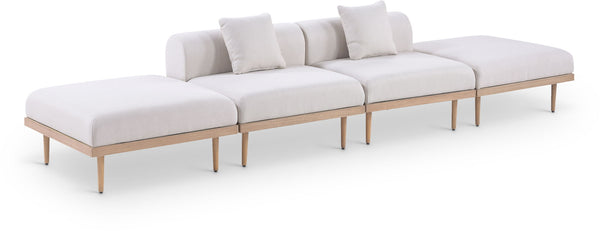 Laguna - 4 Piece 142" Outdoor Patio Armless Modular Sofa With 2 Backless Seats