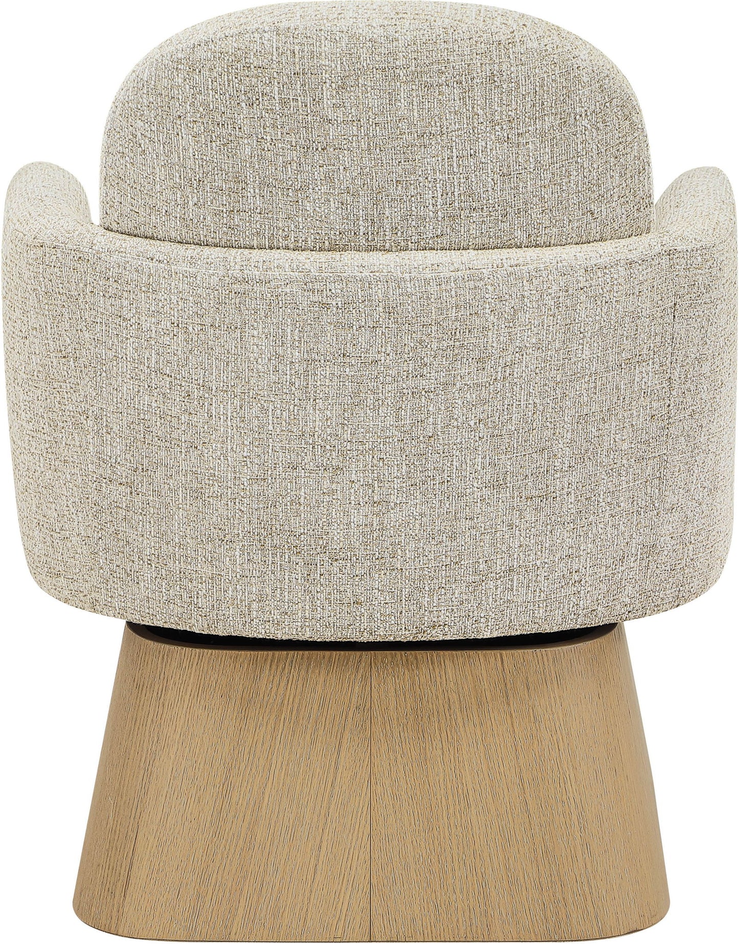 Marlowe - Linen Textured Fabric Upholstered Swivel Accent Chair - Stained Natural