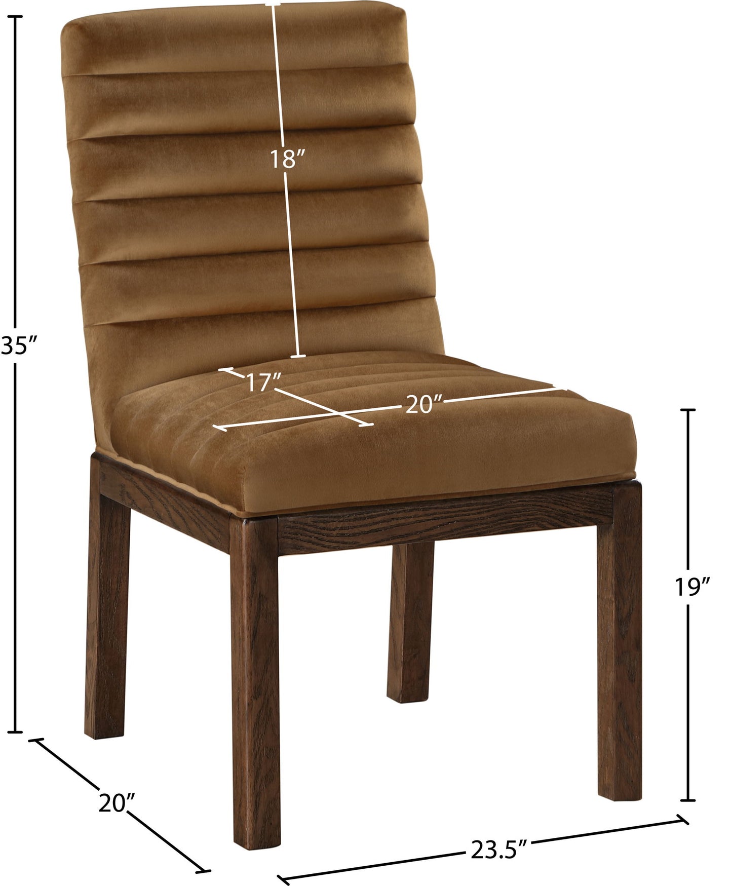 Evelyn - Dining Chair With Brown Legs - Saddle