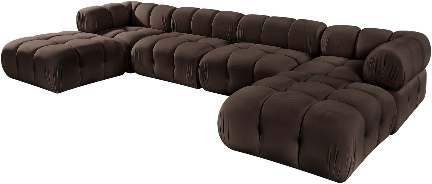 Orin - Velvet 6 Piece Modular Double Chaise Sectional