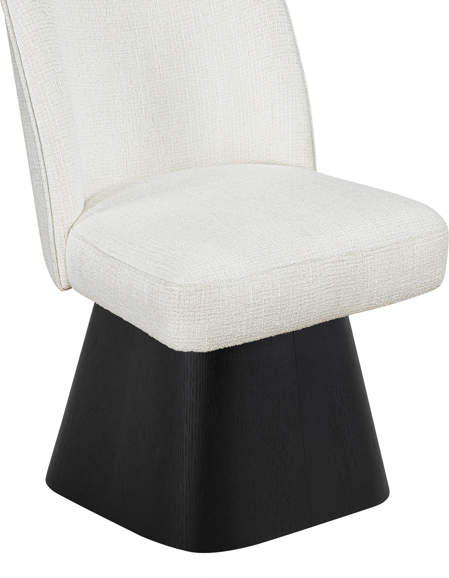 Marlowe - Linen Textured Fabric Upholstered Swivel Dining Side Chair - Stained Black