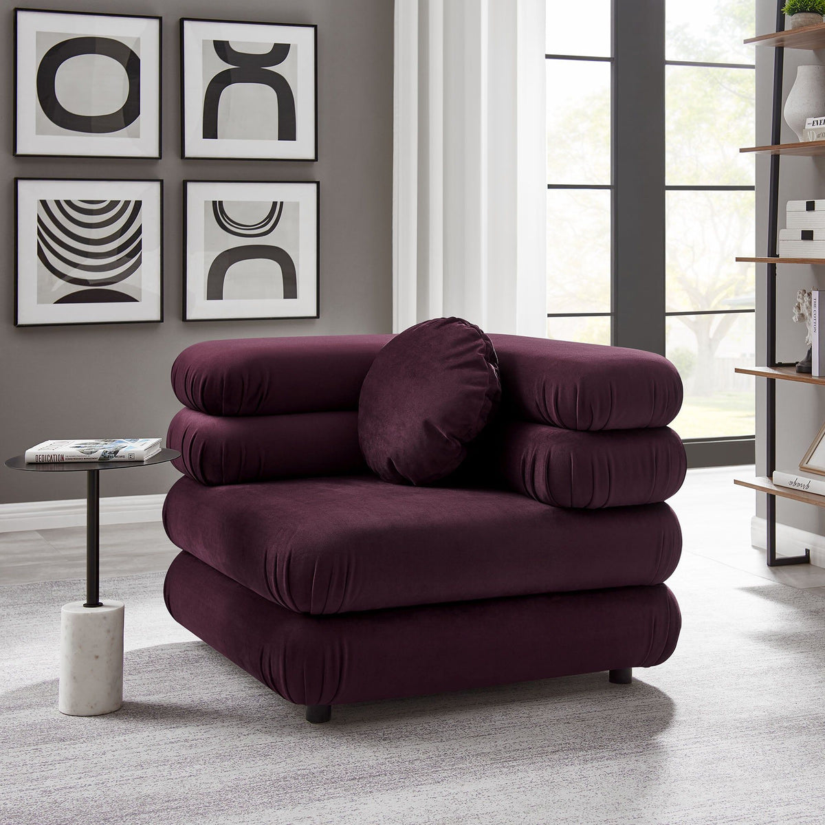 Jubilee Modular Performance Velvet Corner Chair - Mulberry