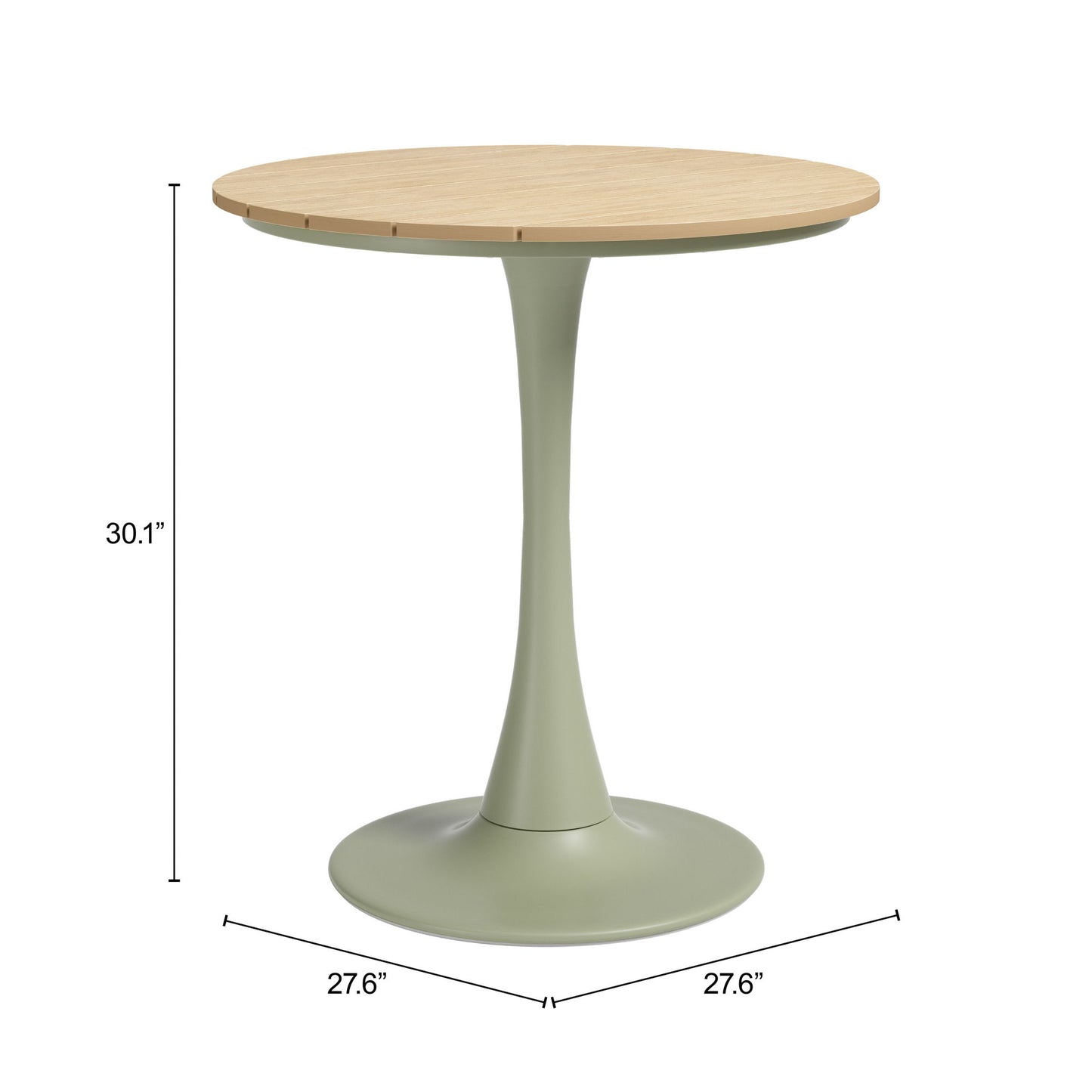 Oswego - Bistro Table - Light Brown / Green