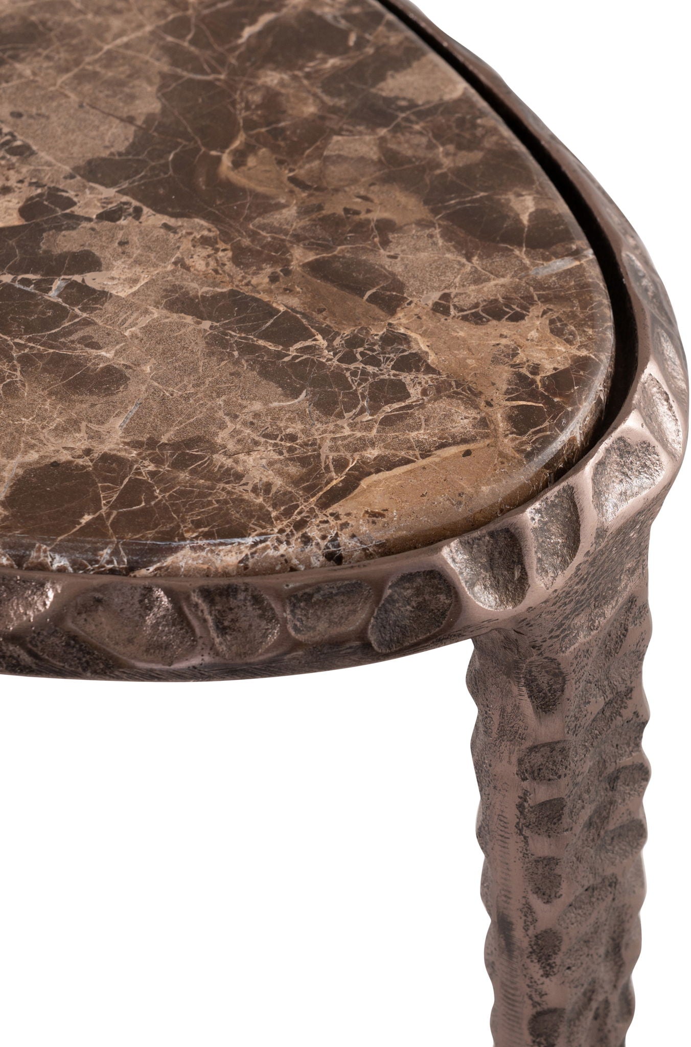 Gild - Aluminum Base And Genuine Marble Top Table - Bronze Finish