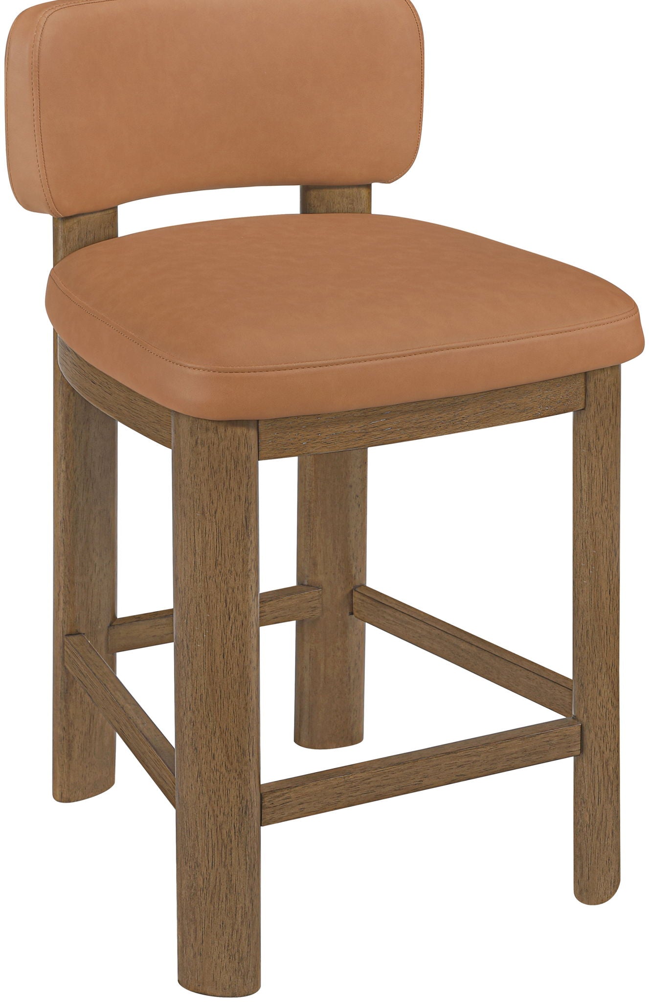 Paloma - Faux Leather Upholstered Counter Stool (Set of 2) - Brown Frame
