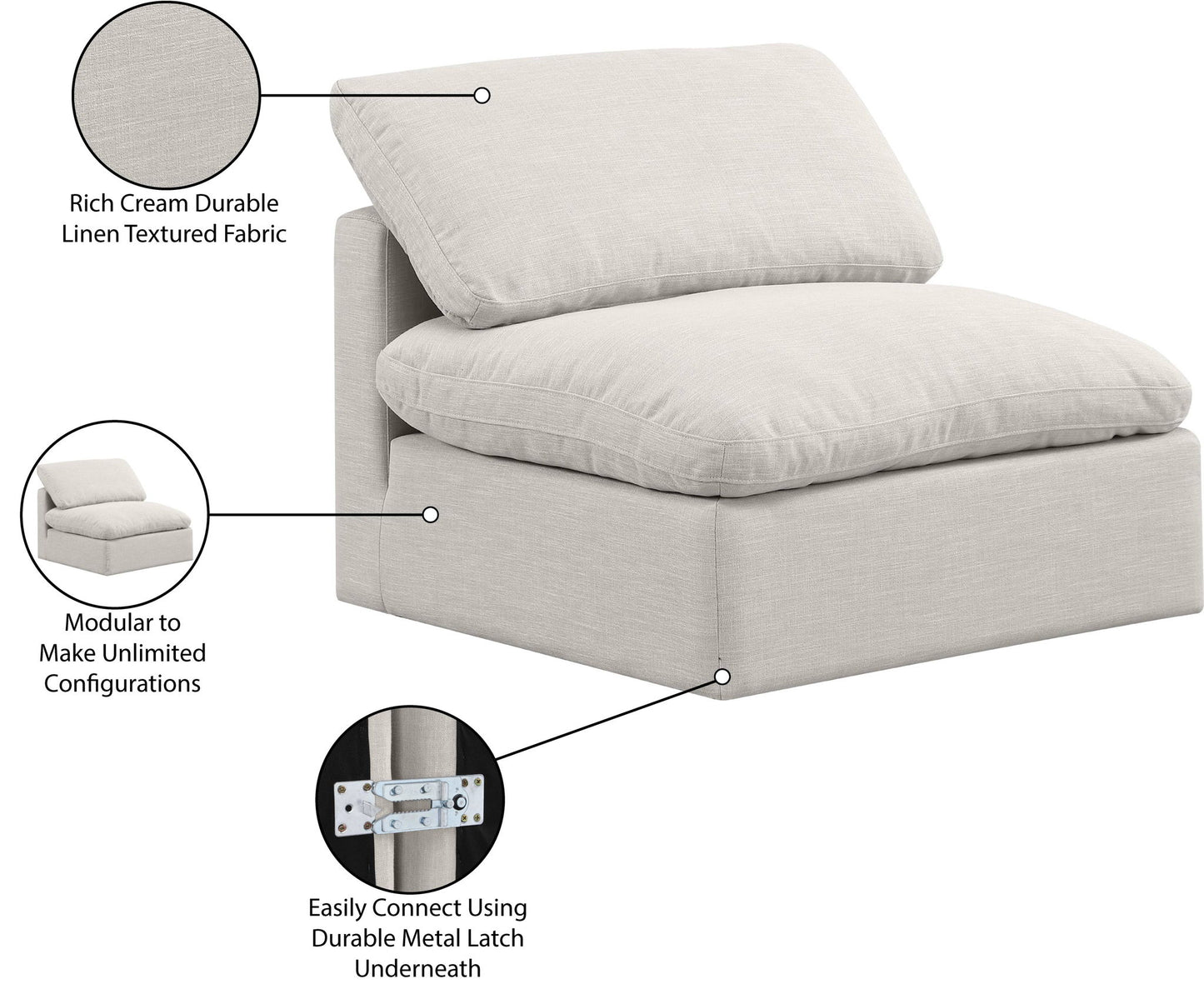 Indulge - Linen Armless Chair