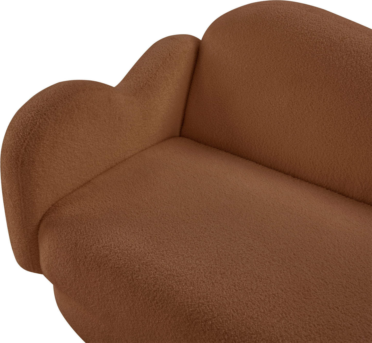 Bloom - Teddy Fabric Loveseat - Saddle