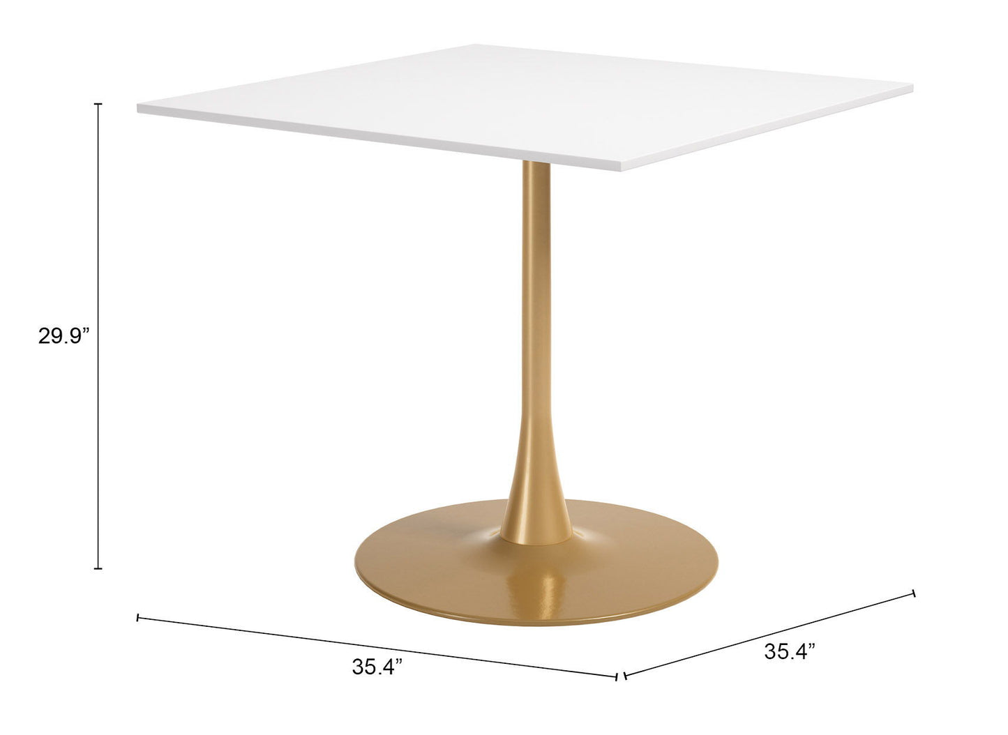 Epas - Dining Table - White / Gold