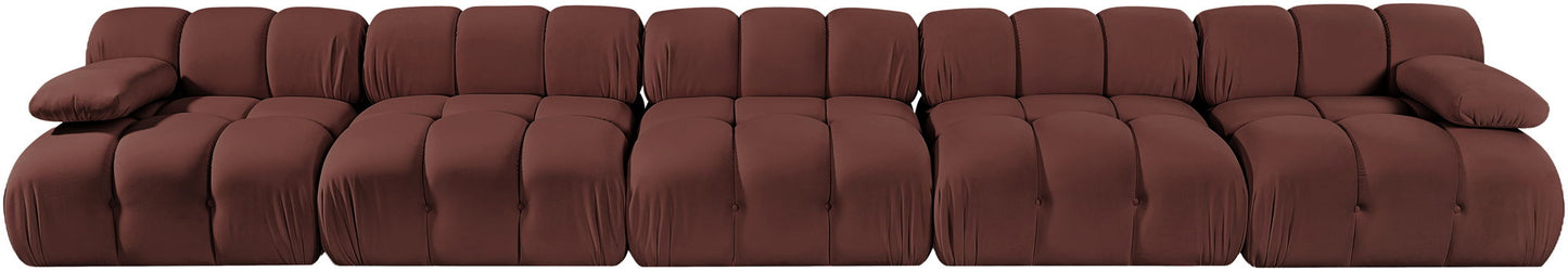 Orin - Velvet 5 Piece Modular Armless Sofa