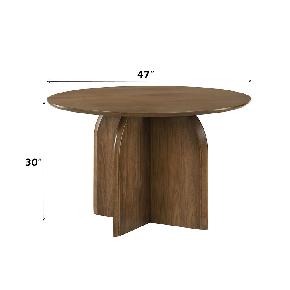 Delmon - Round Dining Table - Dark Walnut