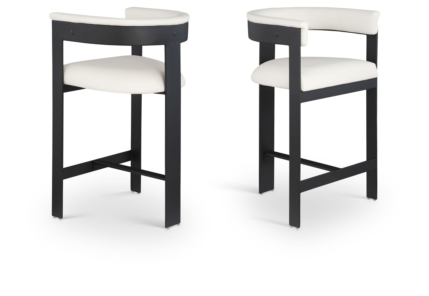 Romeo - Faux Leather Counter Stool With Black Base (Set of 2)