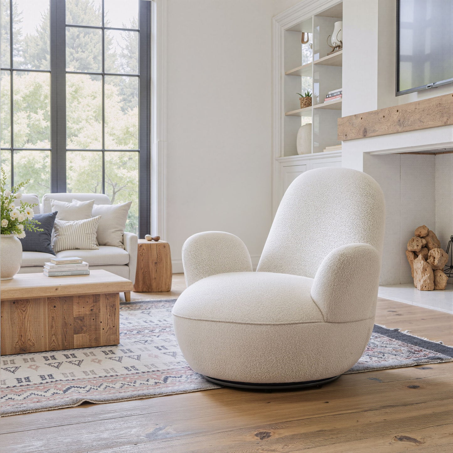 Lunet - Swivel Chair - White
