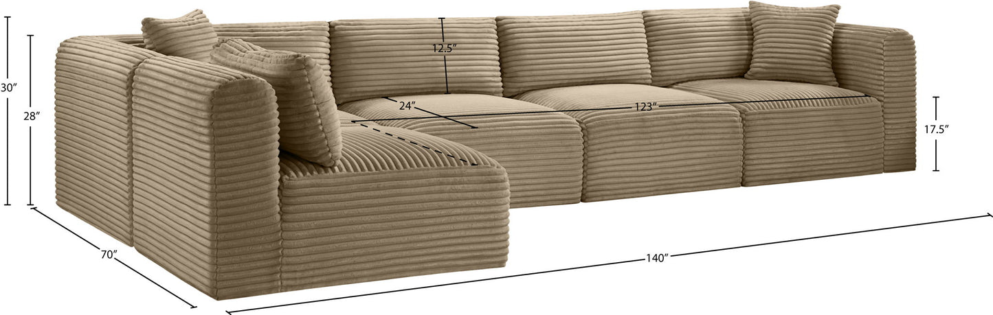 Shaggy - Fabric 5 Piece Modular Sectional