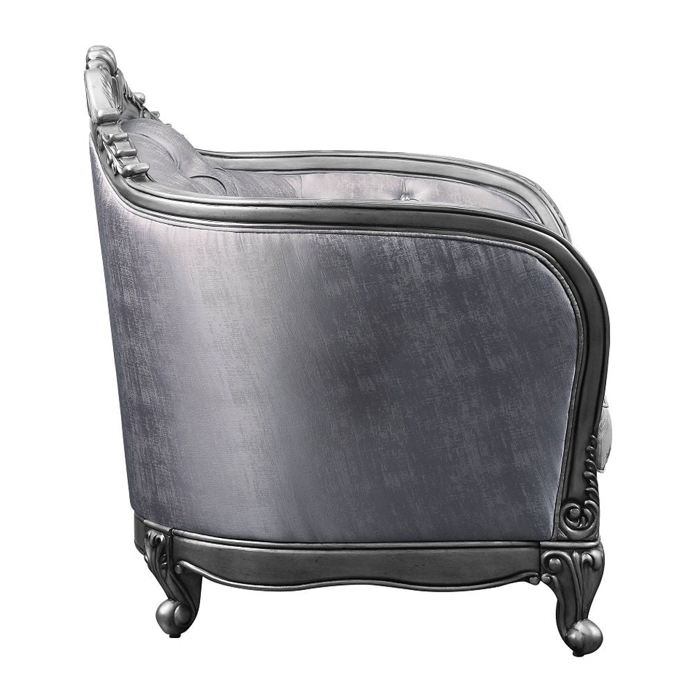 Ariadne - Chair With Pillow - Fabric & Platinum