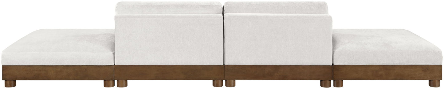 Turin - Chenille Fabric Upholstered Modular Sectional - Cream