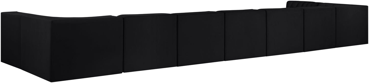 Rummi - Armless Velvet Performance Fabric Upholstered 9 Piece Modular Sectional