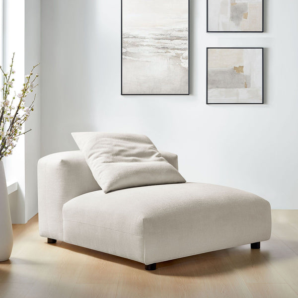 Solace Modular Upholstered Fabric Armless Chair - Salt