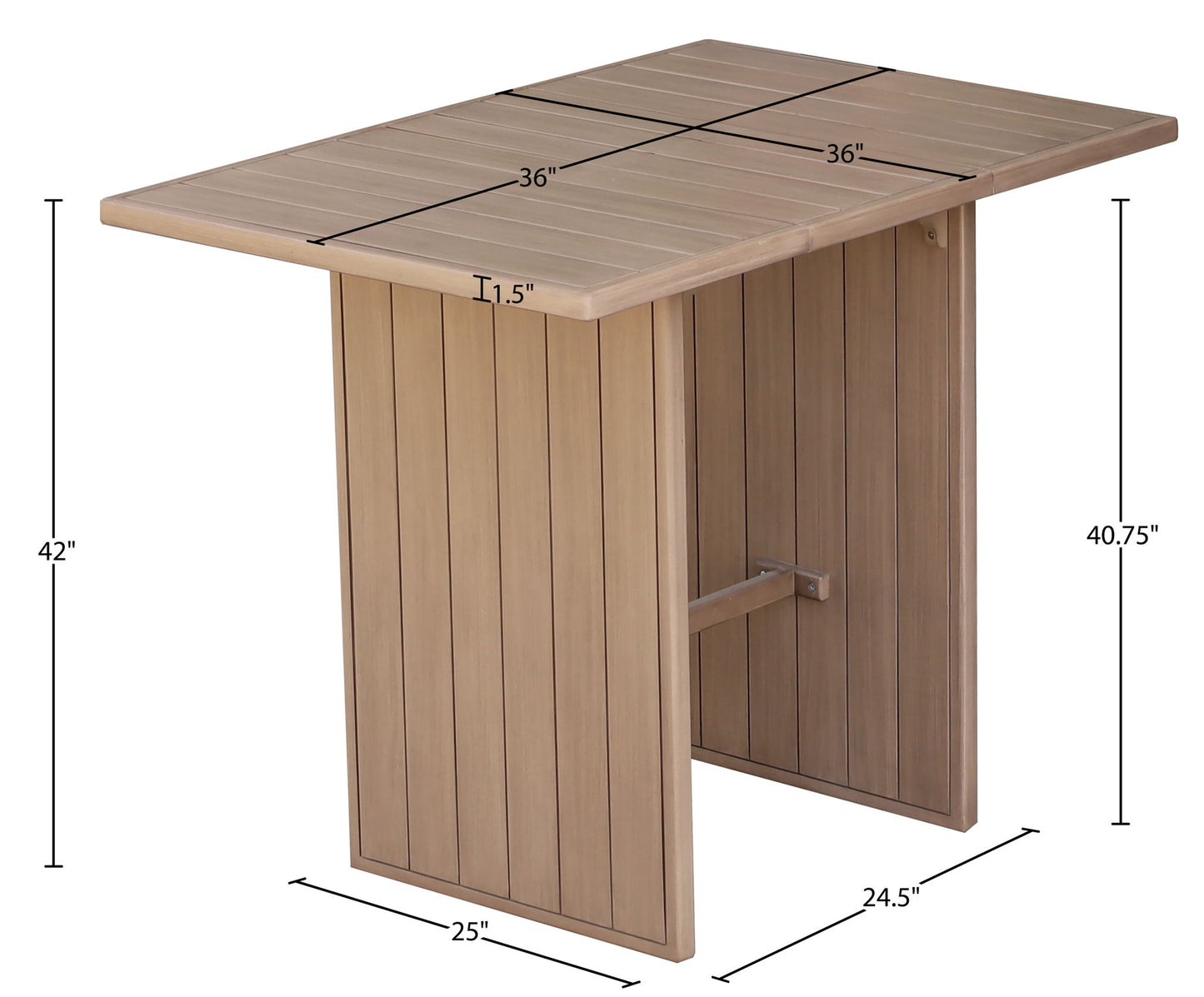 Solace - Acacia Wood Outdoor Patio Bar Table - Natural