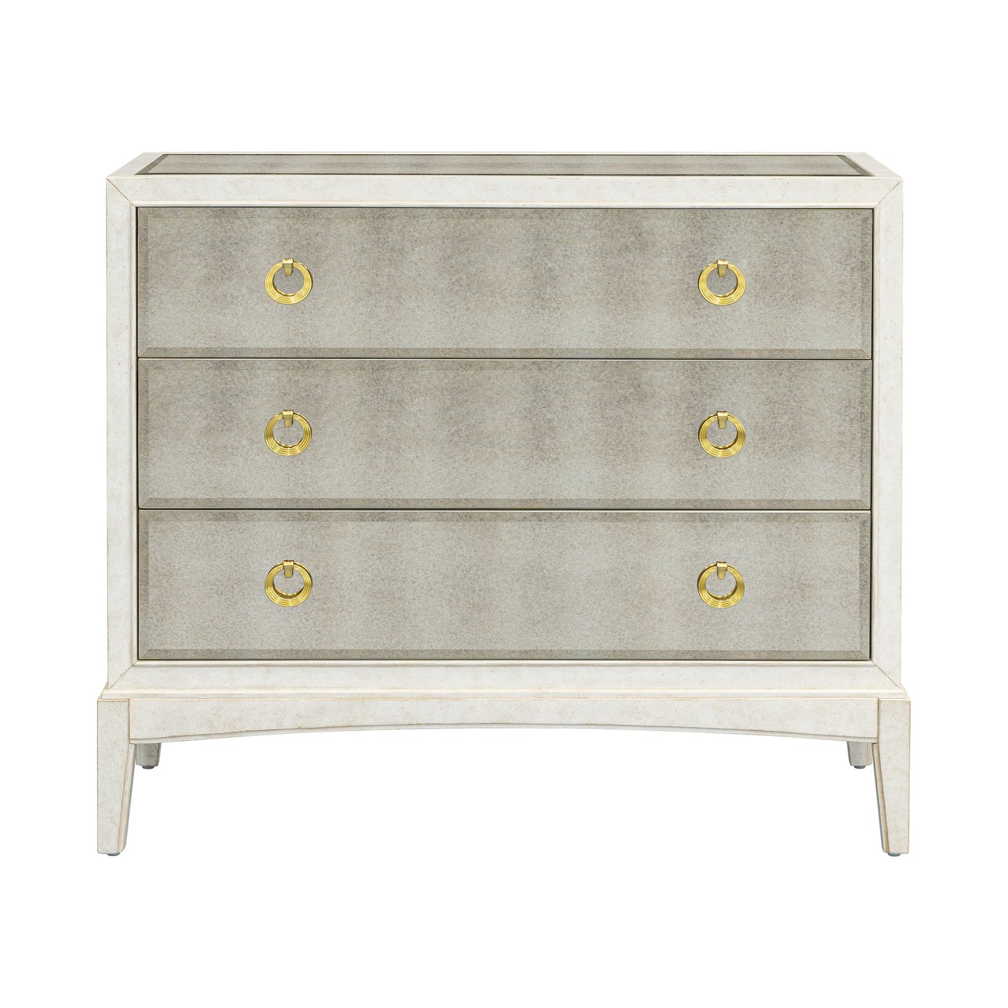 Kiara - Bronze Mirror Glam Hall Chest - White