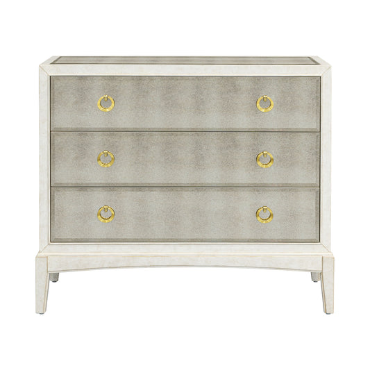 Kiara - Bronze Mirror Glam Hall Chest - White