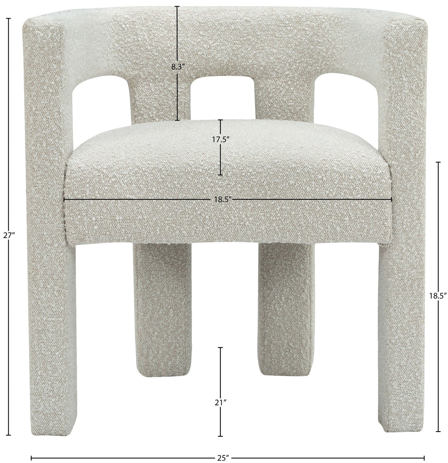 Athena - Boucle Fabric Dining Chair