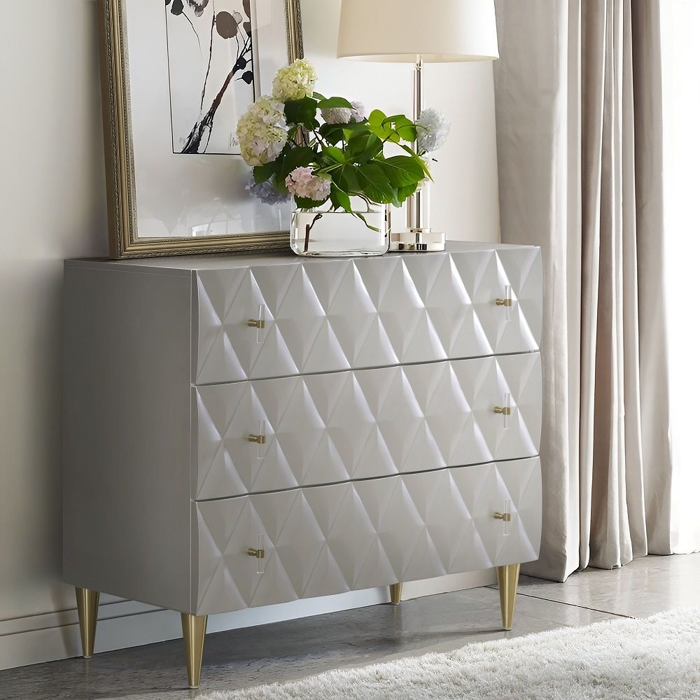 Anson - Console Cabinet - Metallic Silver & Champagne
