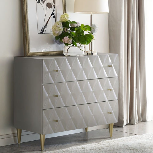 Anson - Console Cabinet - Metallic Silver & Champagne