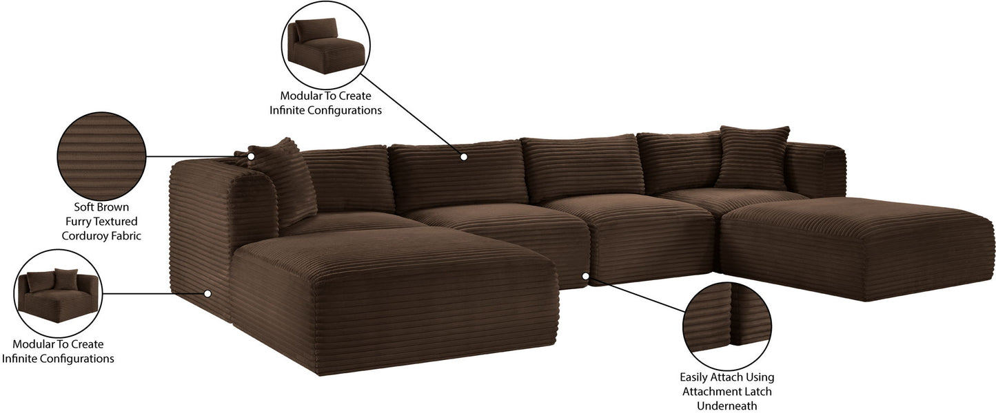 Shaggy - 6 Piece Modular Sectional With 2 Ottomans