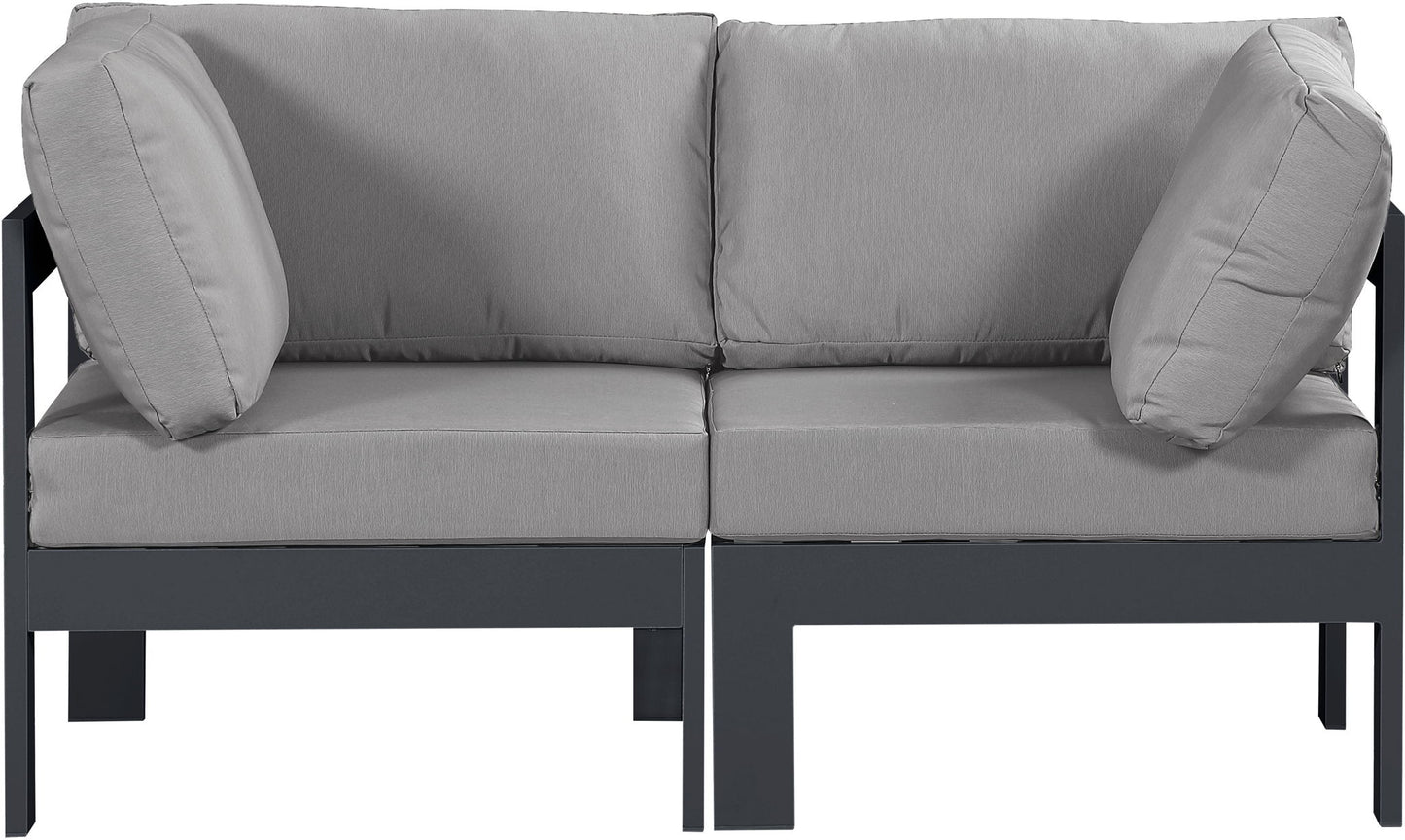 Nizuc - Outdoor Patio 2 Seat Modular Sofa With Gray Frame