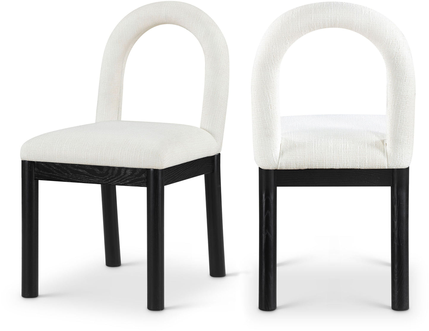 Conrad - Linen Dining Chair With Black Legs