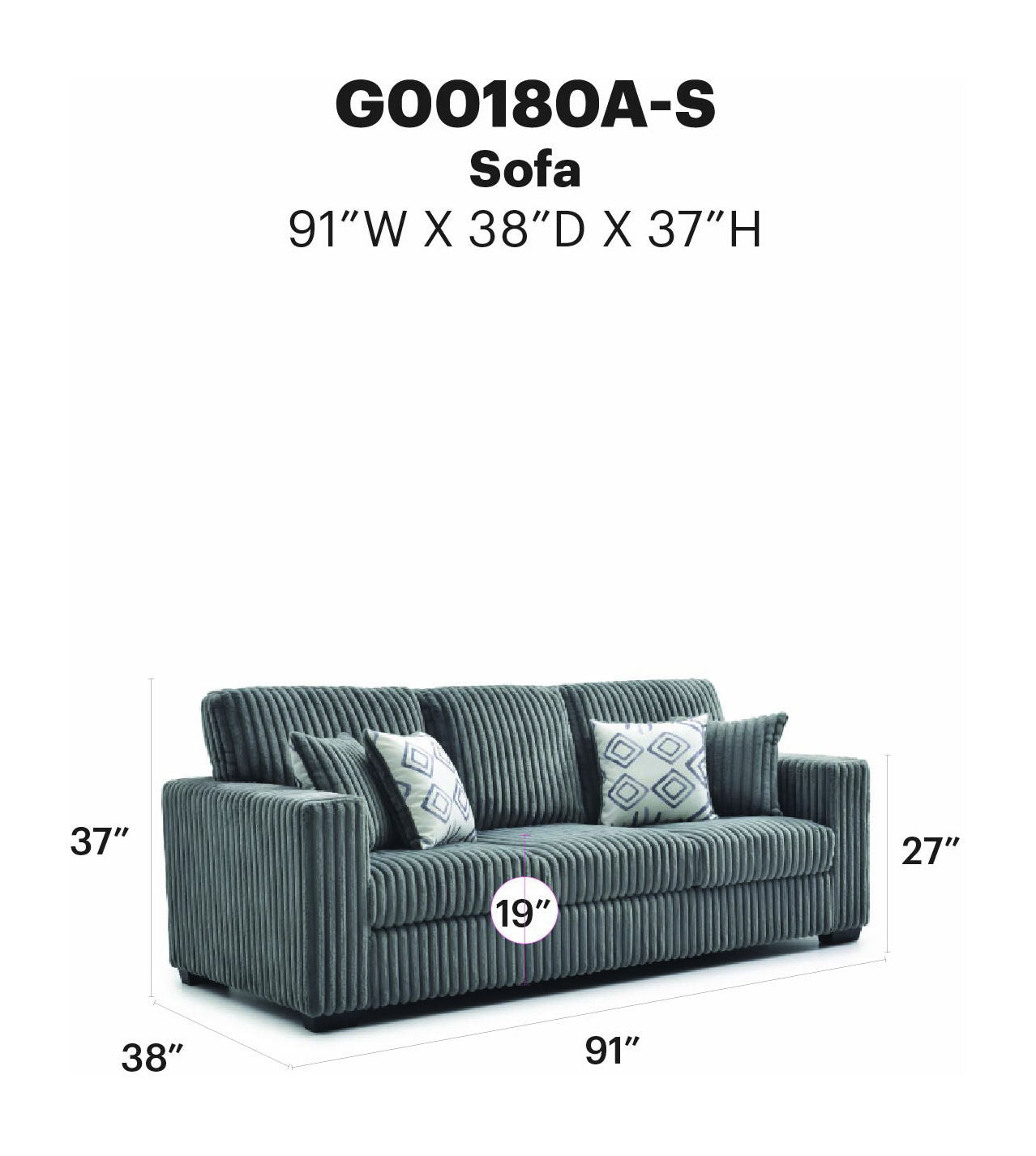 Glory Furniture - Teddy - Sofa