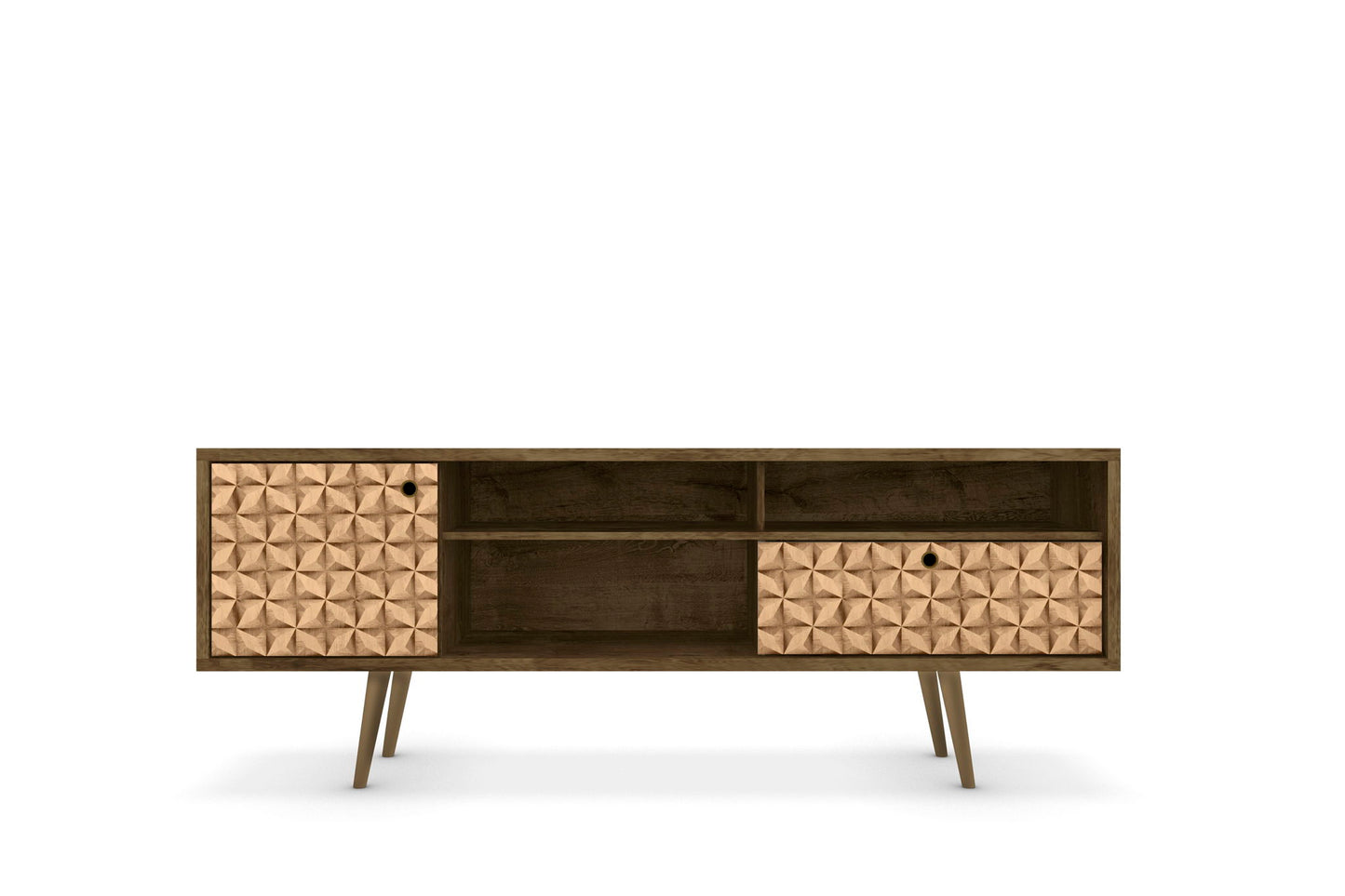 Manhattan Liberty - 71" TV Stand With Rustic Brown Frame