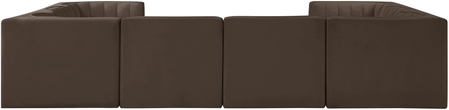 Rummi - Velvet Performance Fabric Upholstered Modular Sectional