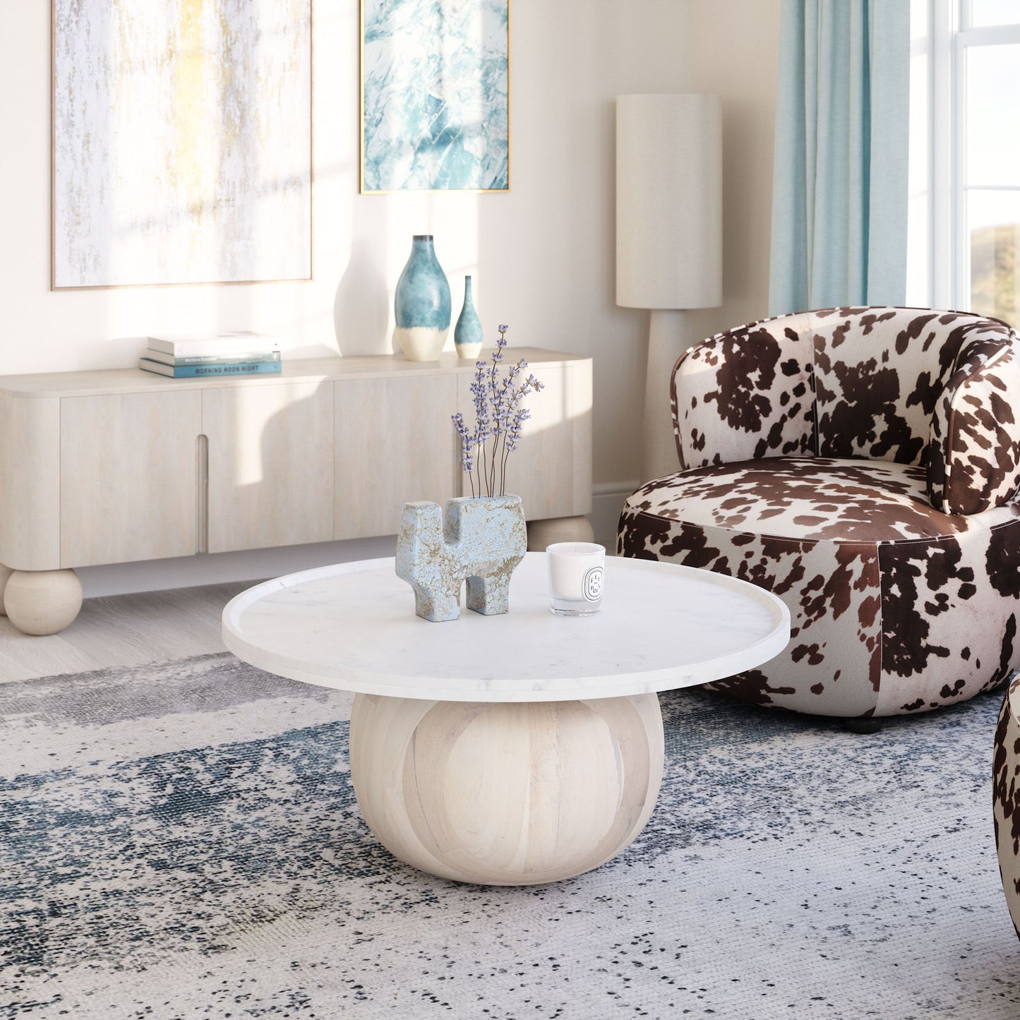 Savona - Coffee Table - White / Natural