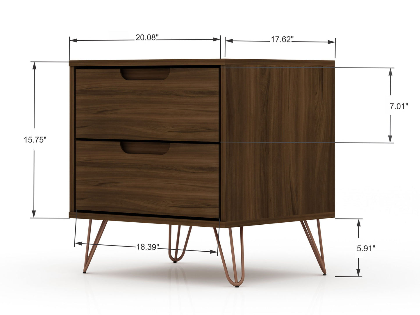 Manhattan Rockefeller - 2-Drawer Nightstand