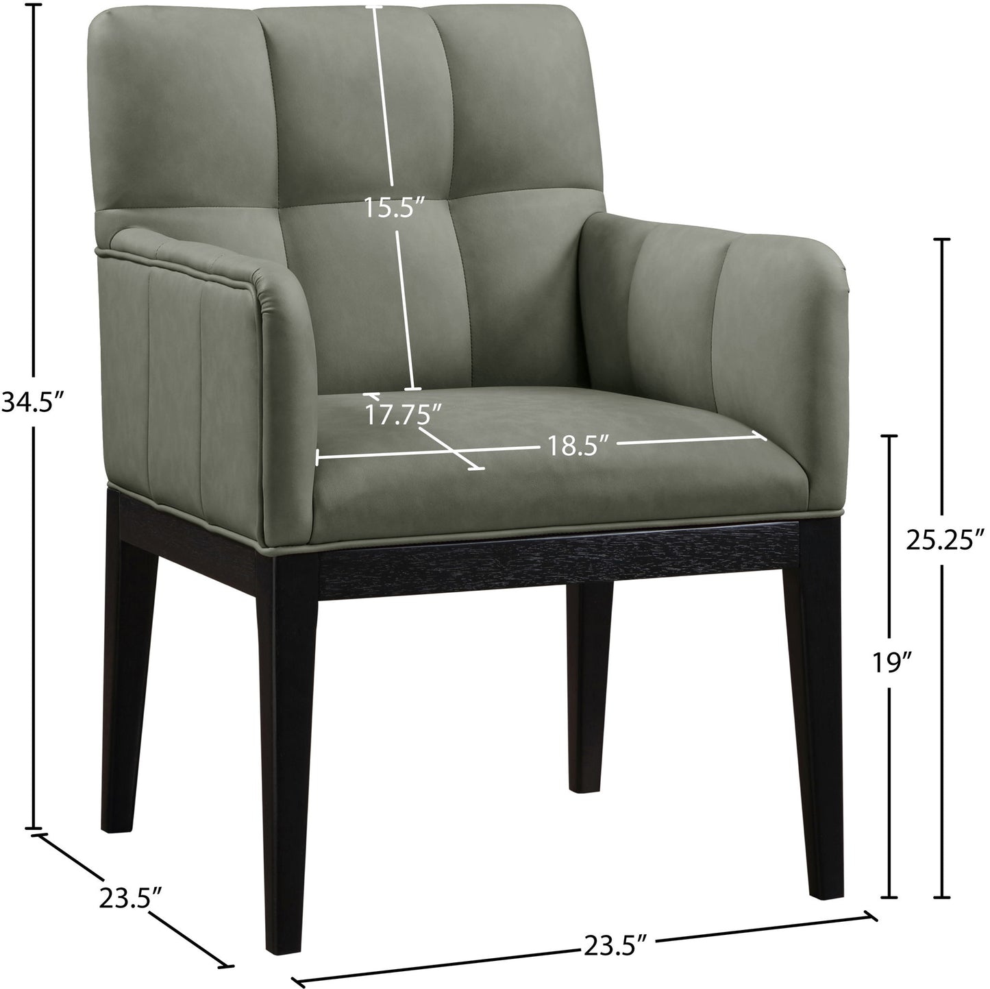 Adrian - Dining Arm Chair (Set of 2) - Black Legs
