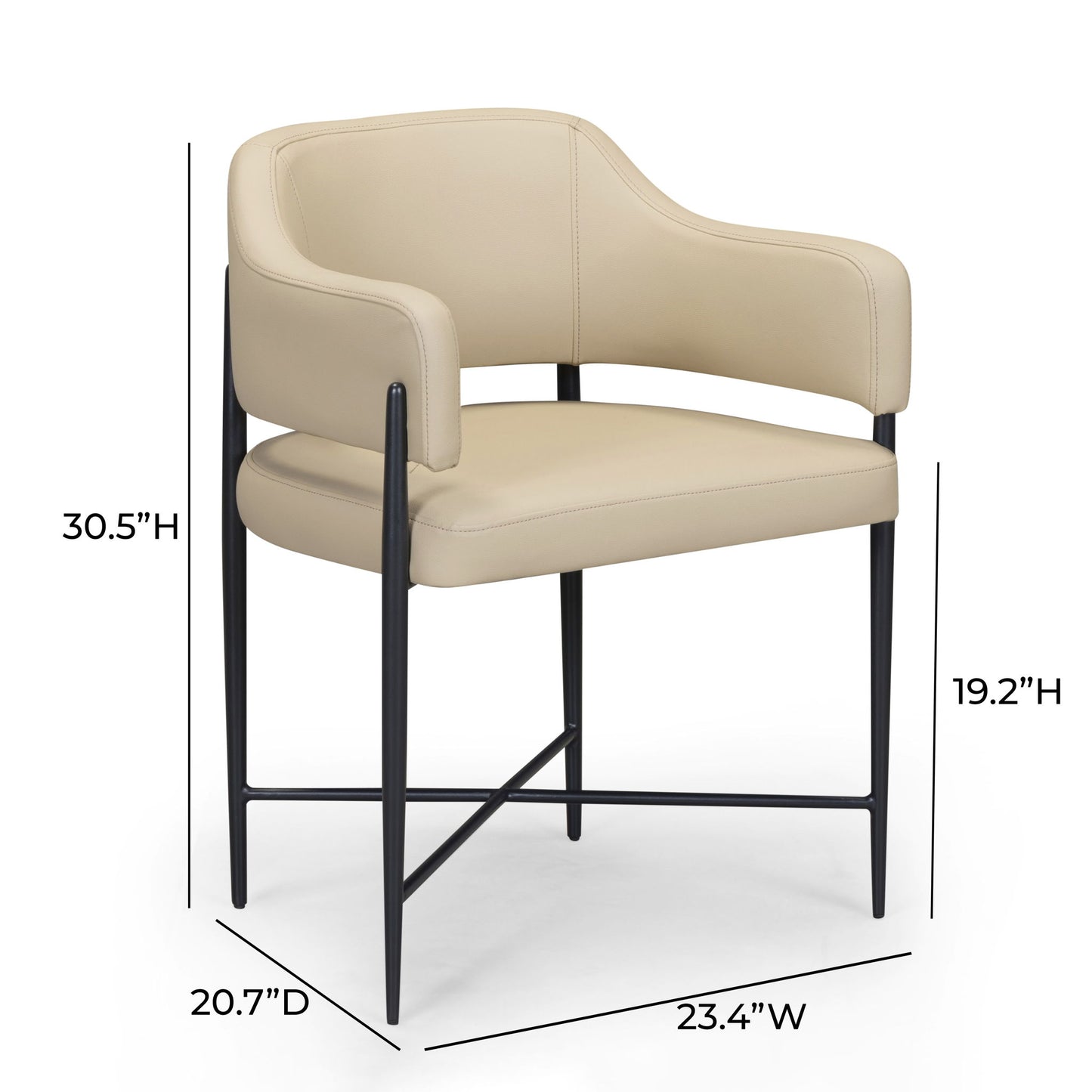Sezanne - Vegan Leather Dining Chair - Taupe