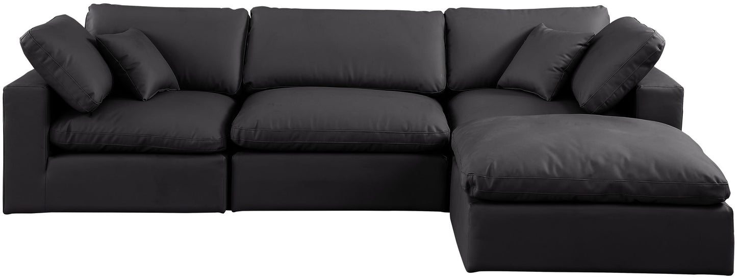 Comfy - 4 Piece Faux Leather Modular Sectional With Chaise