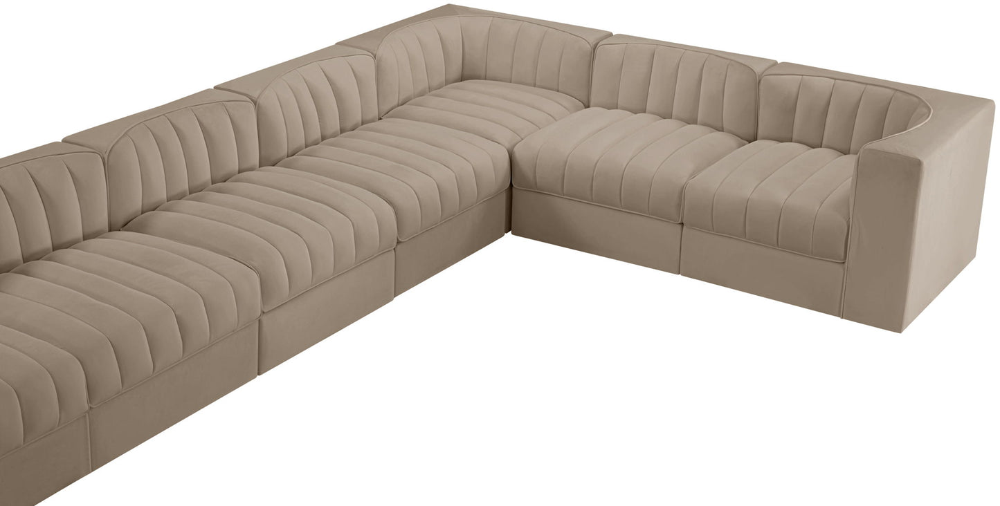 Rummi - Velvet Performance Fabric Upholstered 10 Piece Modular Sectional