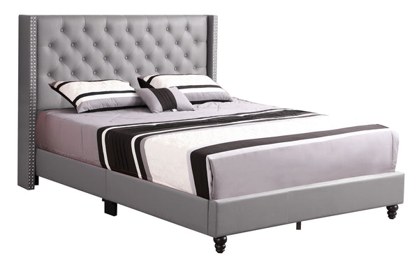 Julie - Queen Upholstered Bed - Light Gray